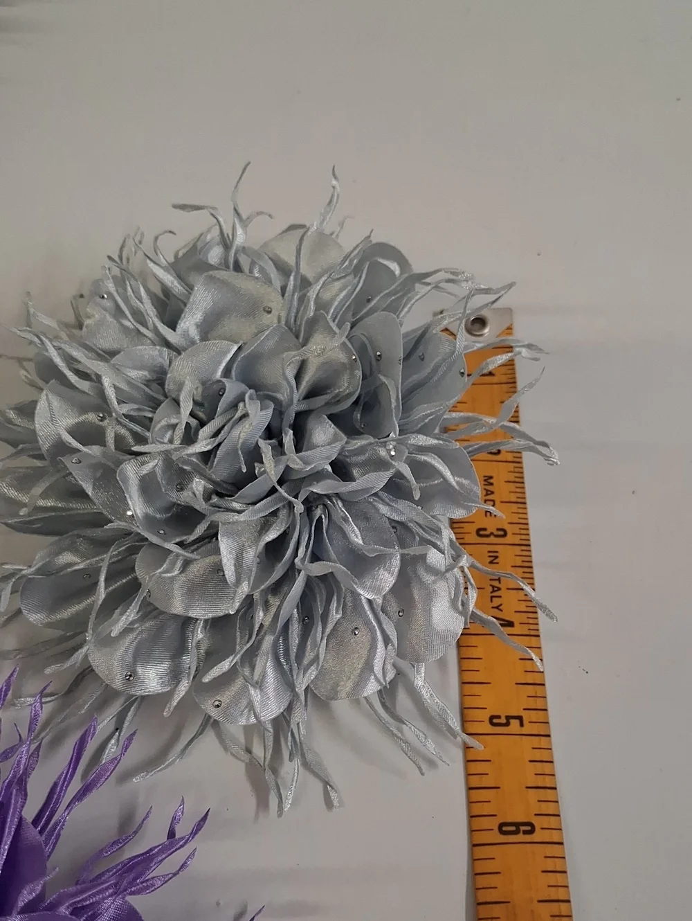 4 Dainty Spiky Fabric Flower Brooch Pin for Women